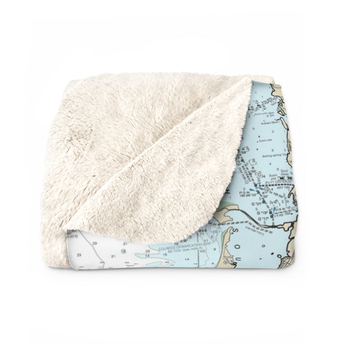 Tampa Bay Nautical Map Sherpa Fleece Blanket