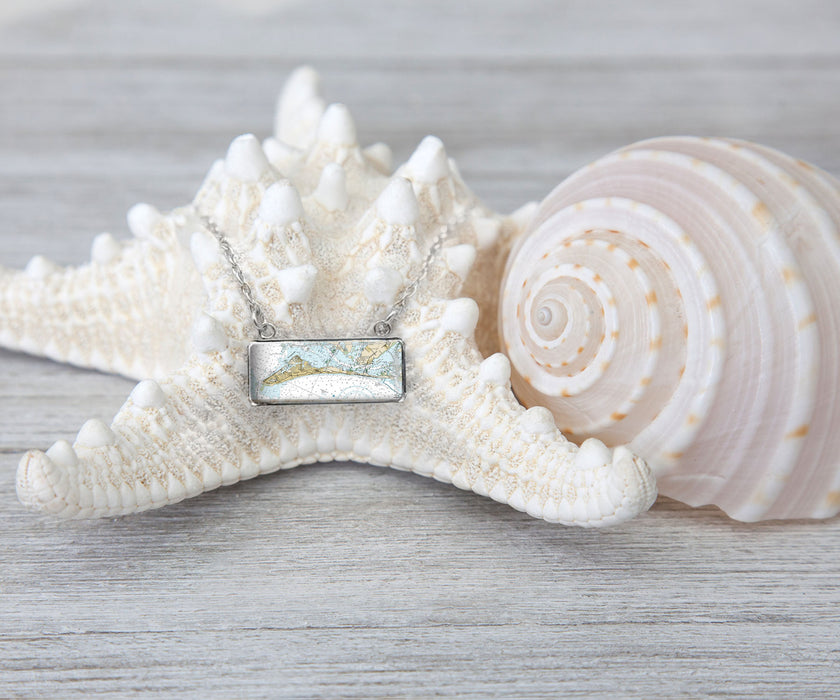 Anna Maria Island Nautical Rectangle Necklace