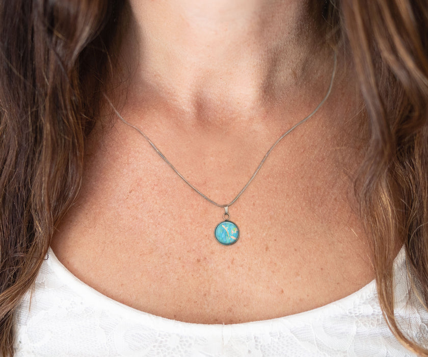 Anna Maria Island Watercolor Small Circle Necklace