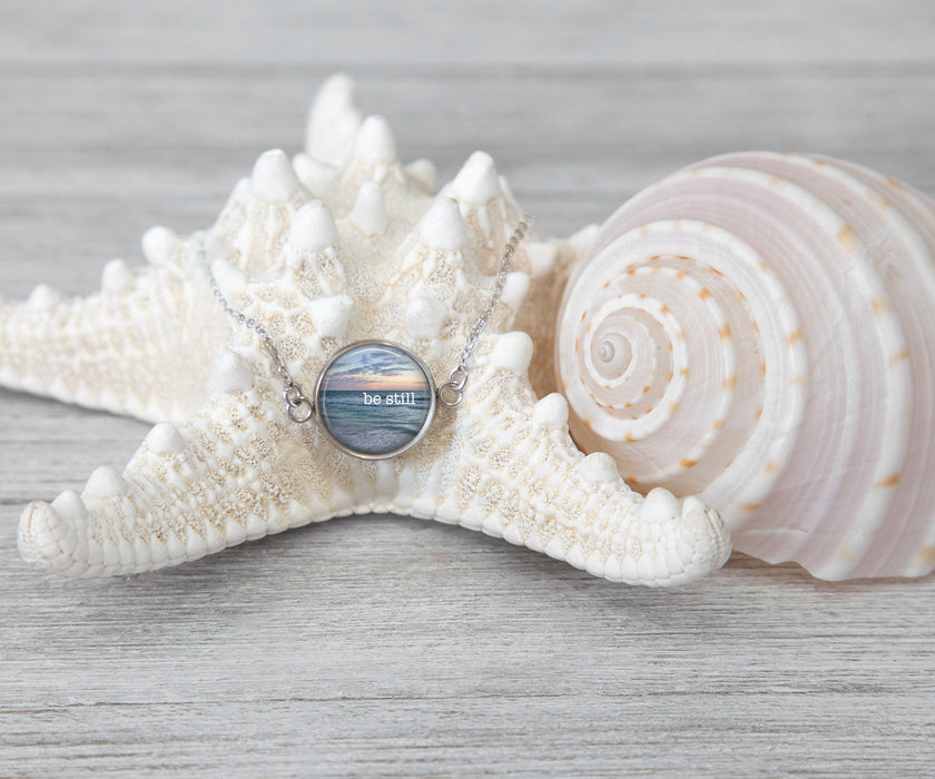 Be Still Large Circle Necklace | Beach Jewelry | Handmade