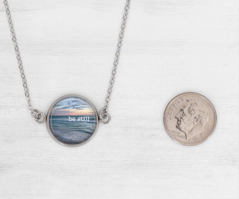 Be Still Large Circle Necklace | Beach Jewelry | Handmade