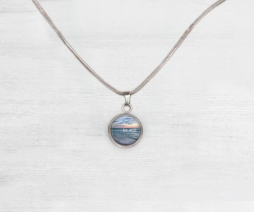 Be Still Small Circle Necklace | Beach Jewelry | Handmade