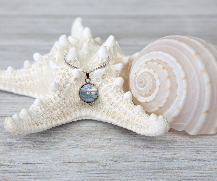 Be Still Small Circle Necklace | Beach Jewelry | Handmade