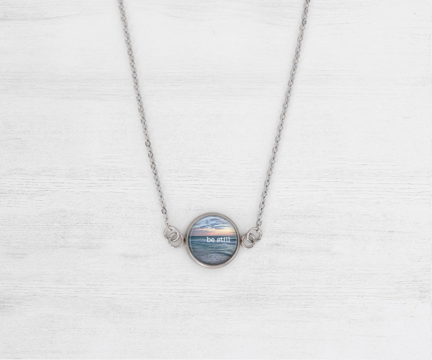 Be Still Small Circle Necklace | Beach Jewelry | Handmade