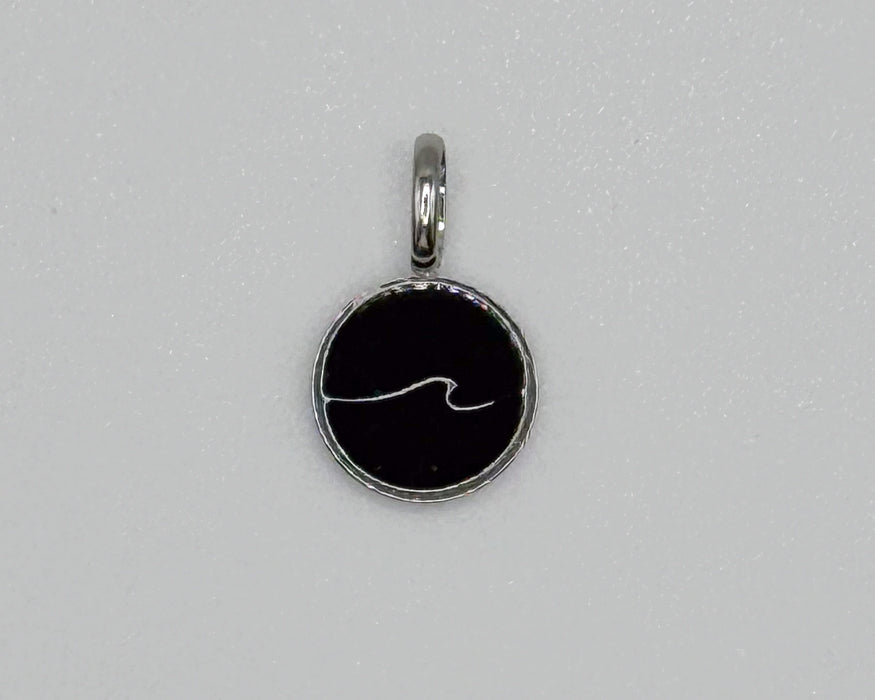 Stainless steel black wave charm