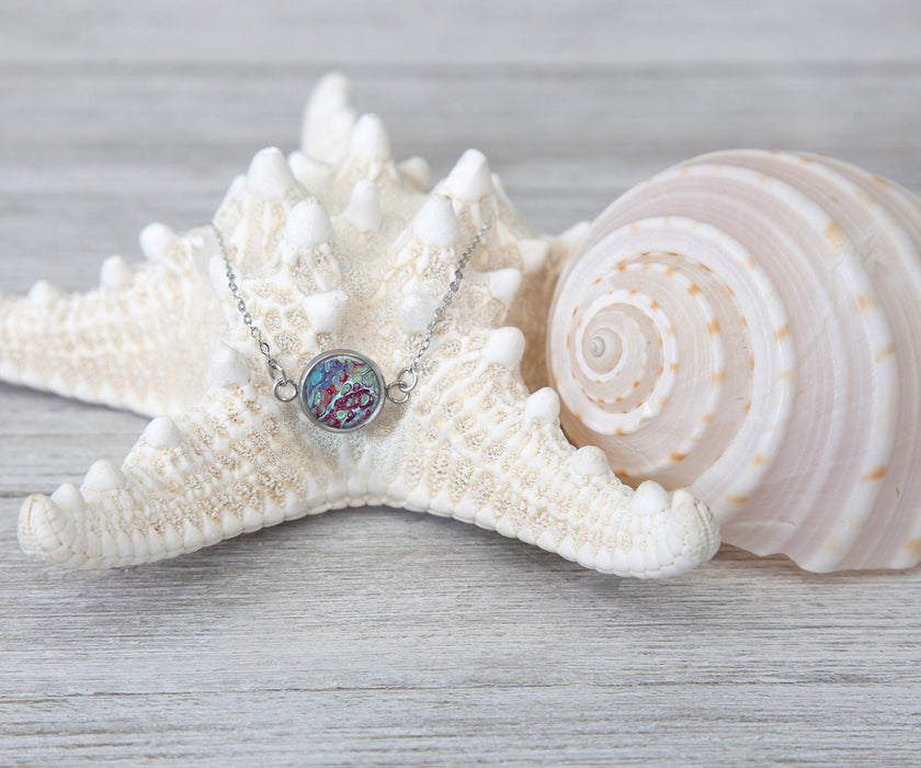 Coral Reef Small Circle Necklace | Beach Jewelry | Handmade