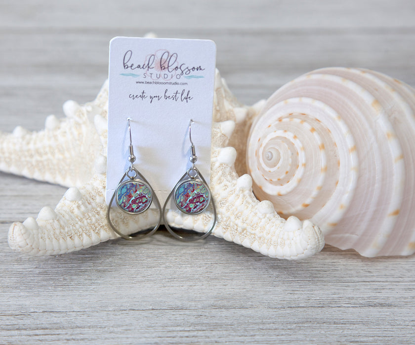 Coral Reef Teardrop Earrings | Handmade Earrings | Beach Jewelry