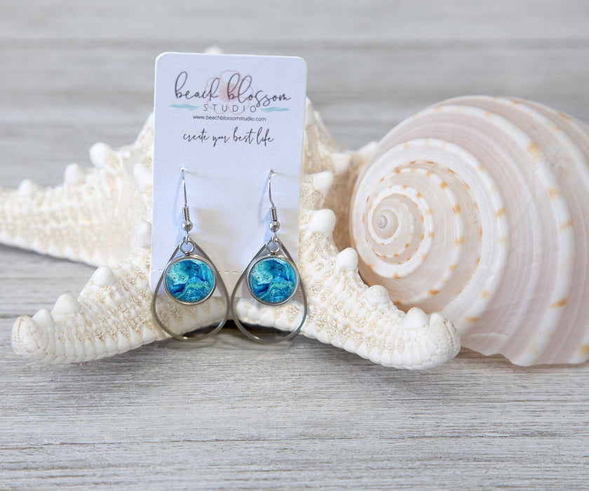 Deep Serenity Teardrop Earrings | Handmade Beach Earrings