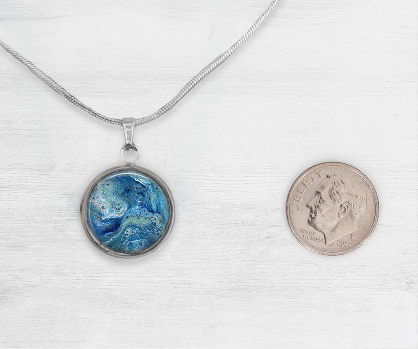 Deep Serenity Large Circle Necklace | Handmade Beach Jewelry