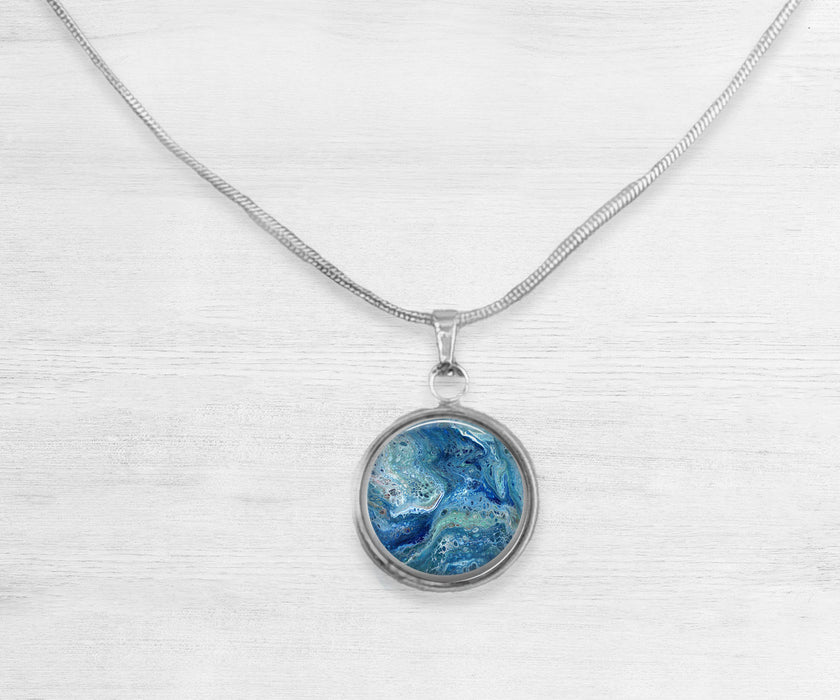 Deep Serenity Large Circle Necklace | Handmade Beach Jewelry