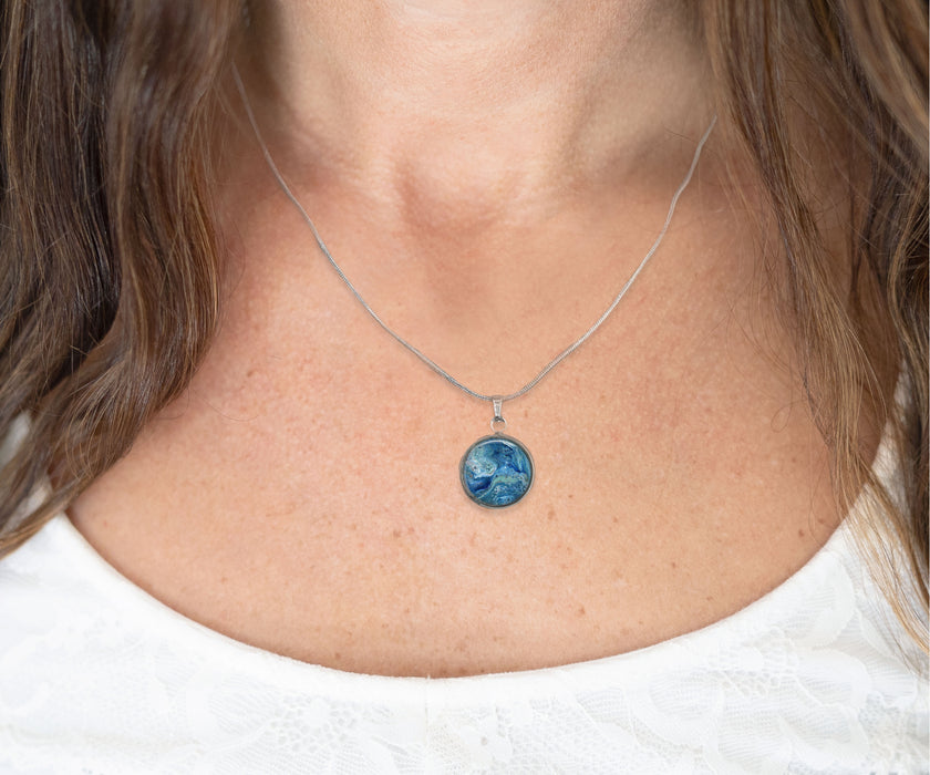 Deep Serenity Large Circle Necklace | Handmade Beach Jewelry