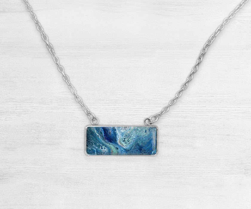 Deep Serenity Rectangle Necklace | Handmade Beach Jewelry