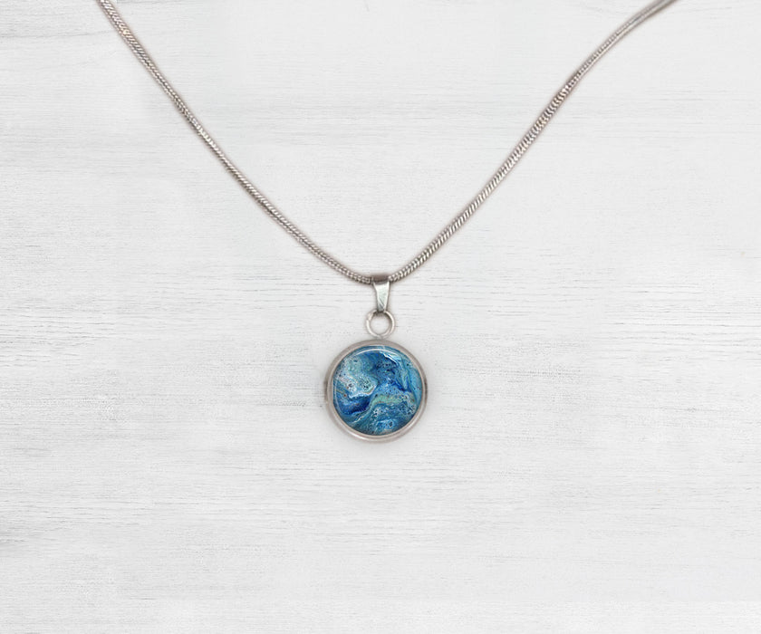 Deep Serenity Small Circle Necklace | Handmade Beach Jewelry