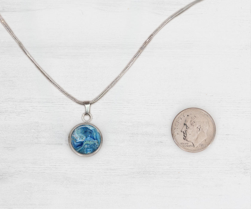 Deep Serenity Small Circle Necklace | Handmade Beach Jewelry