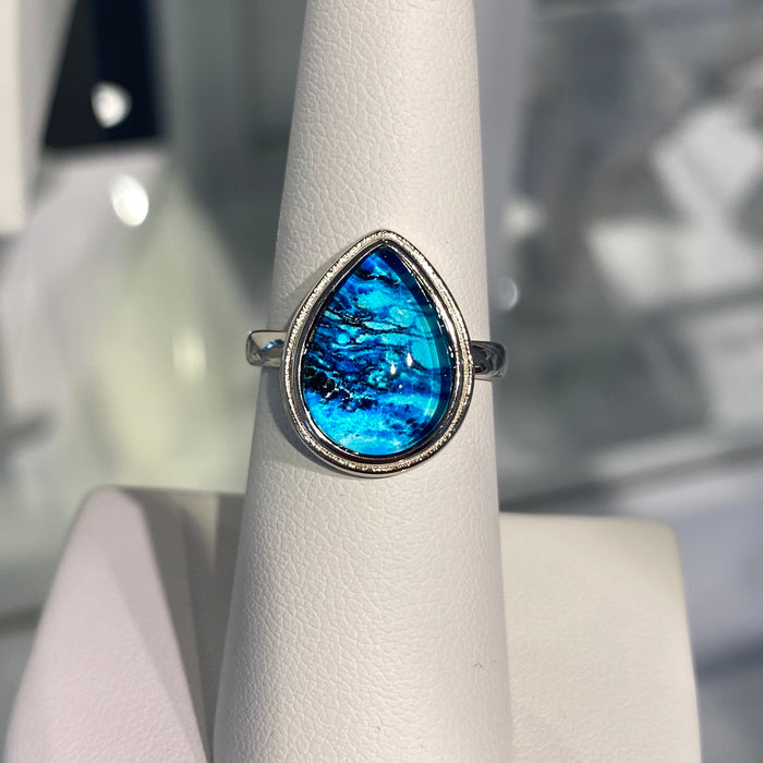 Waters Edge Sterling Teardrop Ring