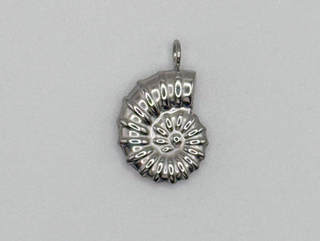 Stainless steel large nautilus shell charm