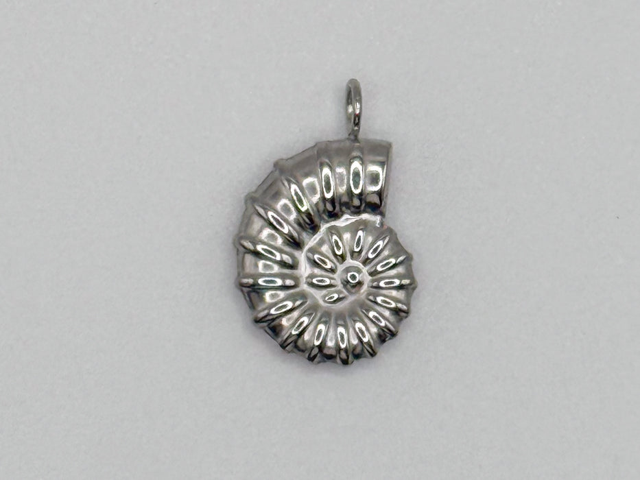 Stainless steel large nautilus shell charm