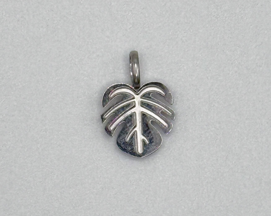Stainless steel leaf charm
