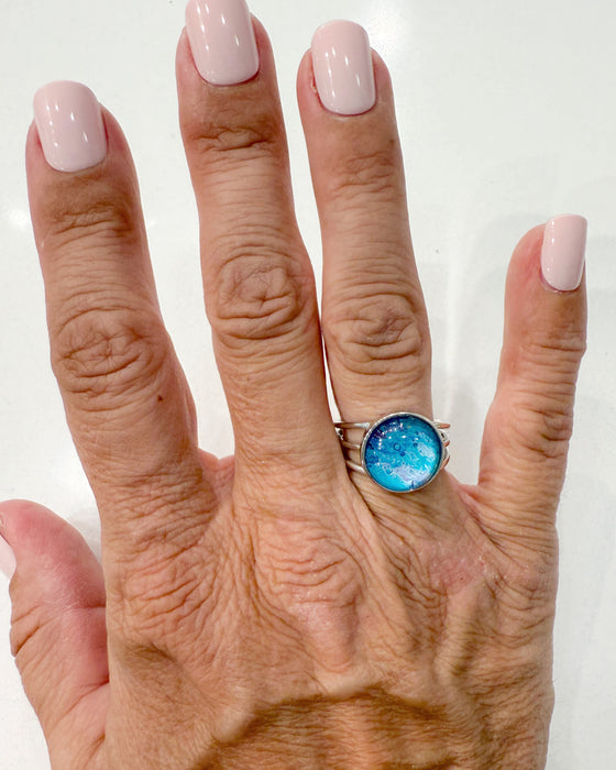 Sunset Beach Sterling Circle Ring