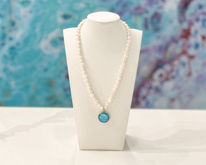 Sunset Beach Fresh Water Pearl Sterling Necklace