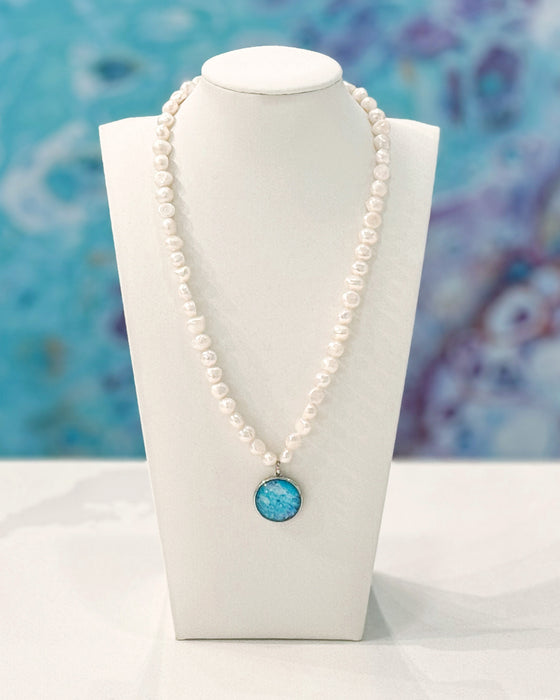 Sunset Beach Fresh Water Pearl Sterling Necklace