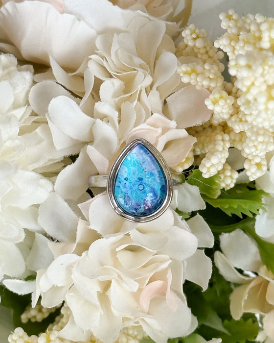 Sunset Beach Sterling Teardrop Ring