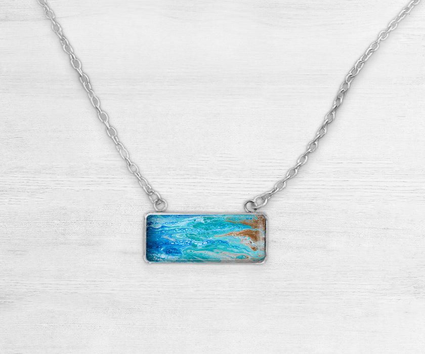 Sea Dreams Rectangle Necklace | Handmade Beach Jewelry
