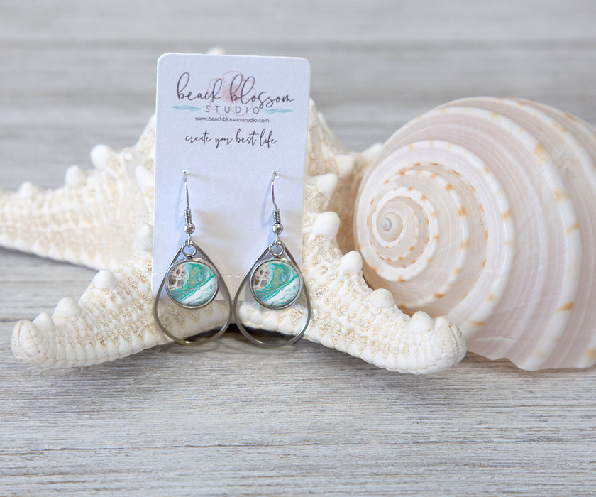 Surfside Beach Teardrop Dangle Earrings | Beach Jewelry | Handmade