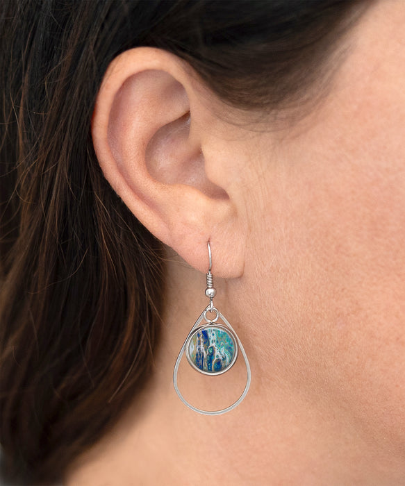 Sapphire Shores Teardrop Dangle Earrings | Handmade Earrings | Beach Jewelry