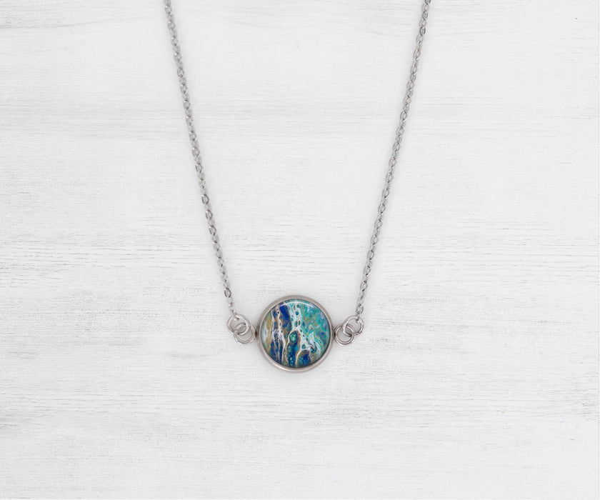 Sapphire Shores Small Circle Necklace | Beach Jewelry | Handmade