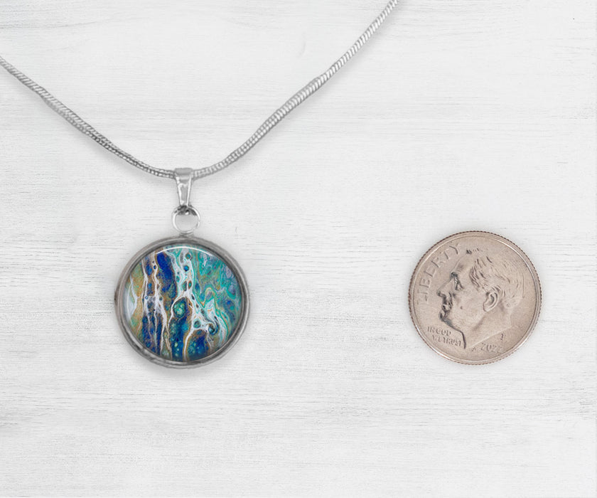 Sapphire Shores Large Circle Necklace | Beach Jewelry | Handmade