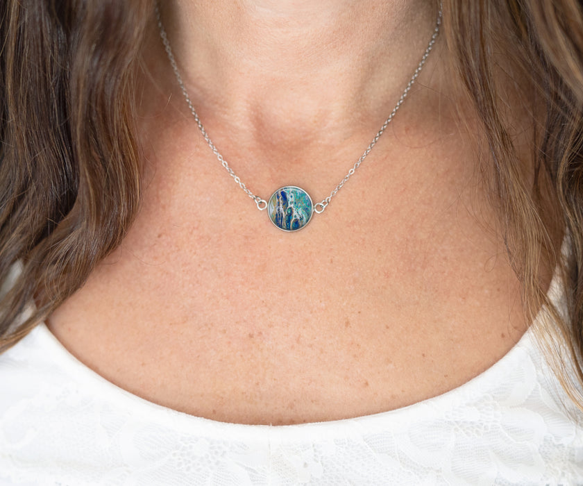 Sapphire Shores Large Circle Necklace | Beach Jewelry | Handmade