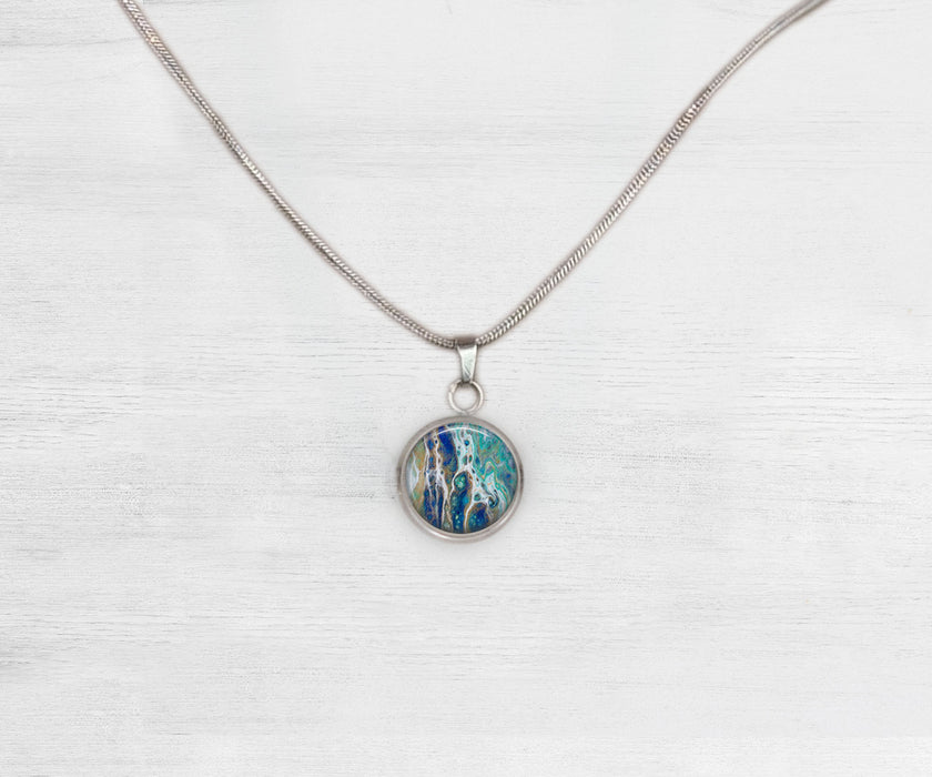 Sapphire Shores Small Circle Necklace | Beach Jewelry | Handmade