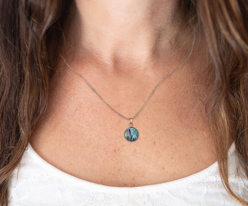 Sapphire Shores Small Circle Necklace | Beach Jewelry | Handmade