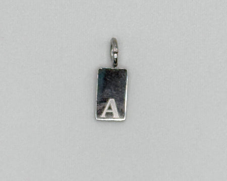 Stainless steel small letter tag initial charm
