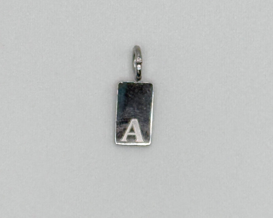 Stainless steel small letter tag initial charm