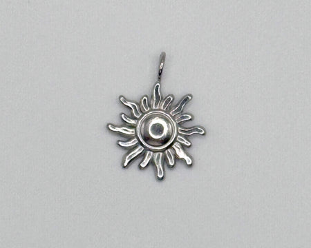 Stainless steel sun charm with radiating rays