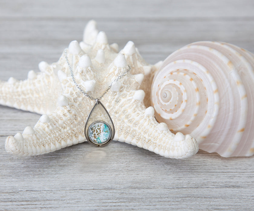 Turtle Bay Teardrop Necklace | Beach Jewelry | Handmade