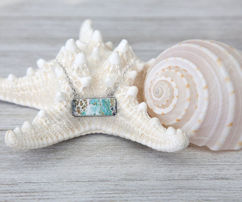 Turtle Bay Rectangle Necklace | Handmade Beach Jewelry