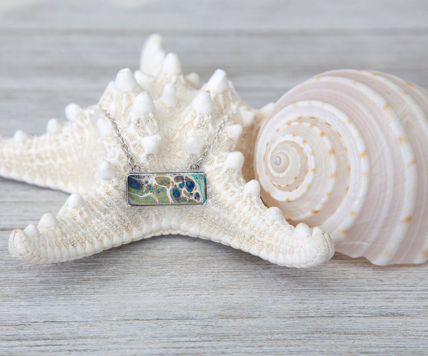 Tidal Treasures Rectangle Necklace | Beach jewelry (Copy)