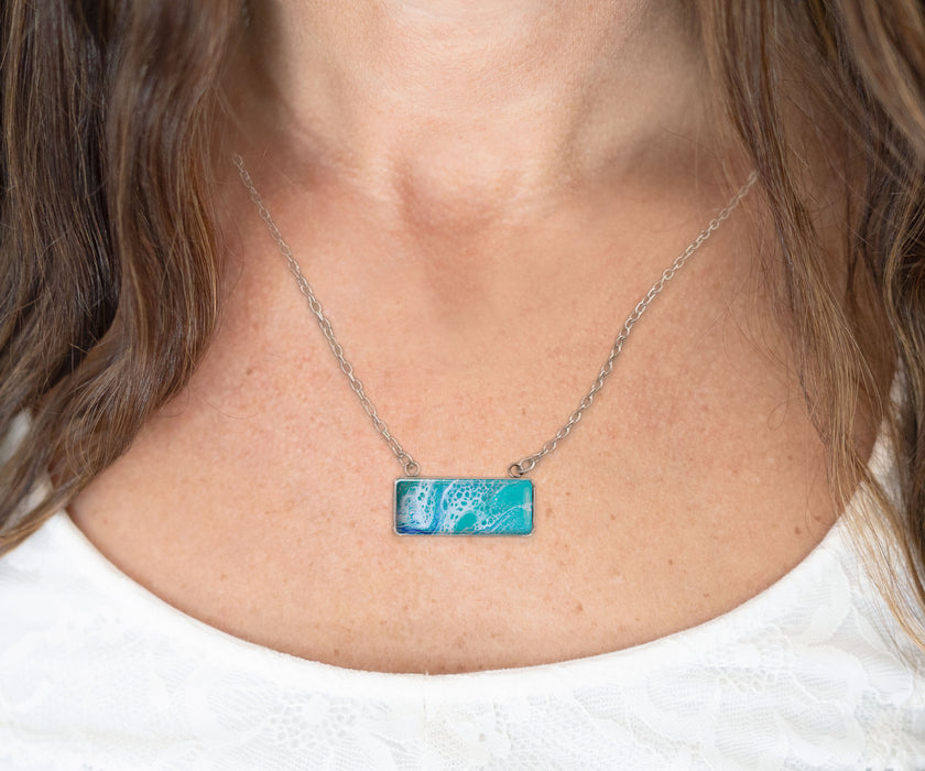 Tranquil Waters Rectangle Necklace | Beach jewelry | Handmade (Copy)