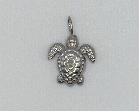 Stainless steel sea turtle charm