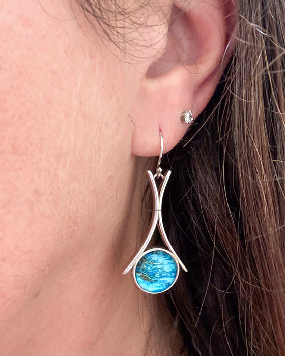 Waters Edge Sterling Silver Circle Pendant Earrings