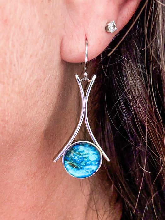 Waters Edge Sterling Silver Circle Pendant Earrings