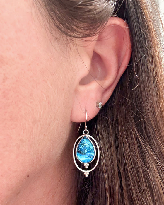 Waters Edge Sterling Silver Teardrop Pendant Earrings