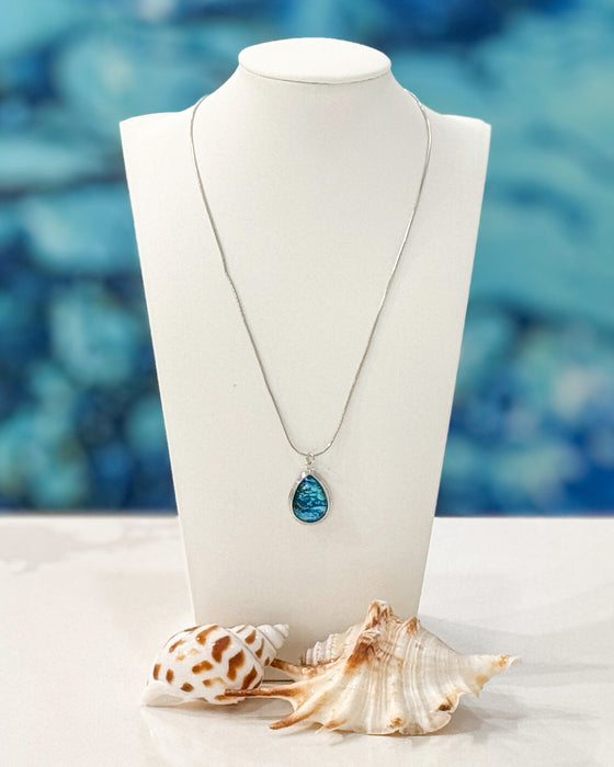 Waters Edge Sterling Silver Teardrop Pendant Necklace