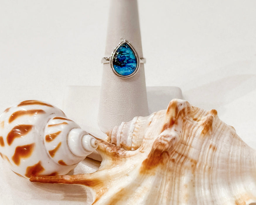Waters Edge Sterling Teardrop Ring