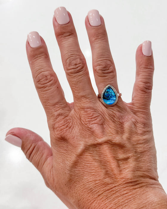 Waters Edge Sterling Teardrop Ring