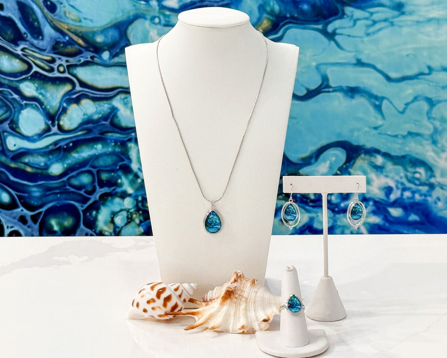 Waters Edge Sterling Teardrop Ring