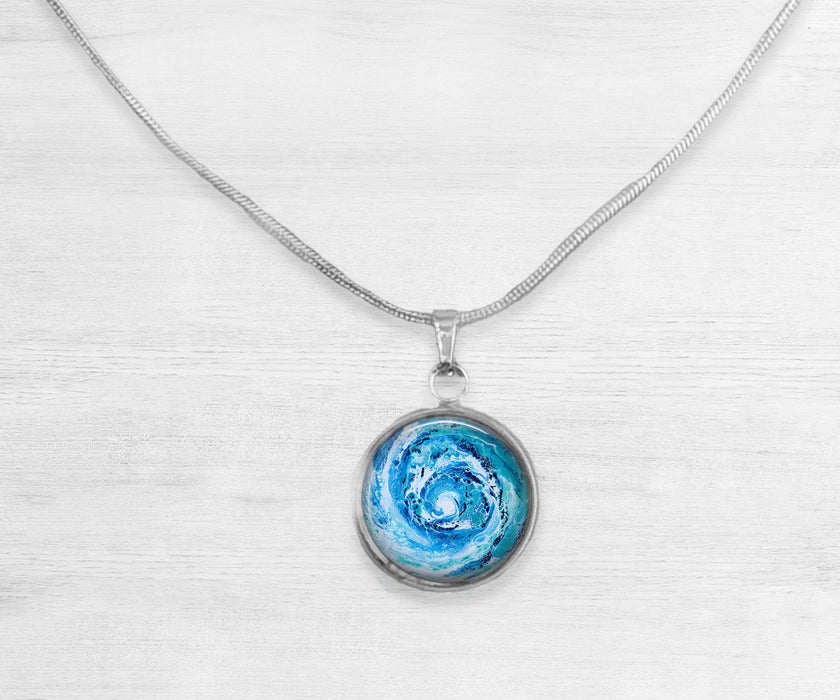 Wave Large Circle Necklace | Handmade Beach Jewelry